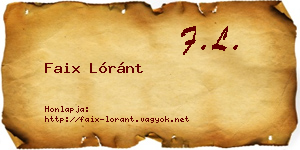 Faix Lóránt névjegykártya