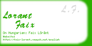 lorant faix business card